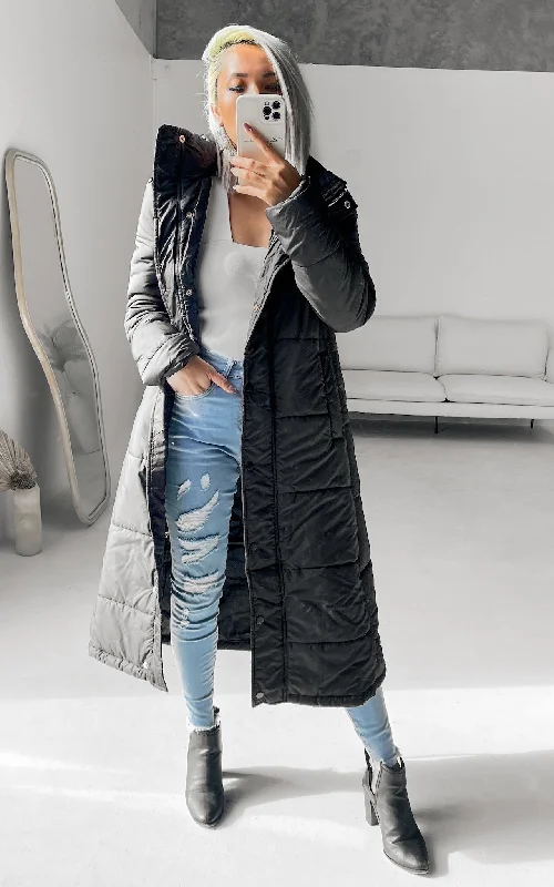 Versatile Outfits Smart Layers Eve Longline Puffer Coat - Black