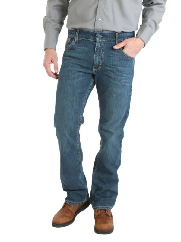 Flexible Styles Classic Footwear Fire Resistant Retro Slim Boot Stretch Jeans-Length 40" In Dark Wash Flexible Styles Classic Footwear Fire Resistant Retro Slim Boot Stretch Jeans-Length 40" In Dark Wash