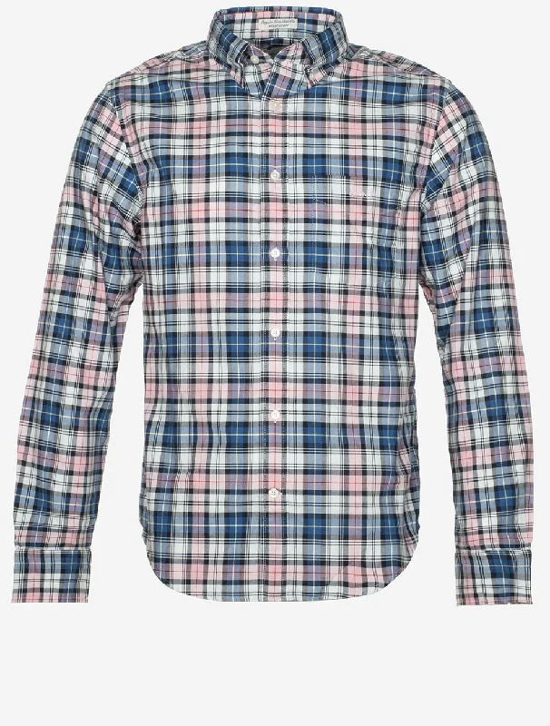 Soft Knitwear Cozy Outerwear Regular Archive Oxford Check Shirt Dusty Pink