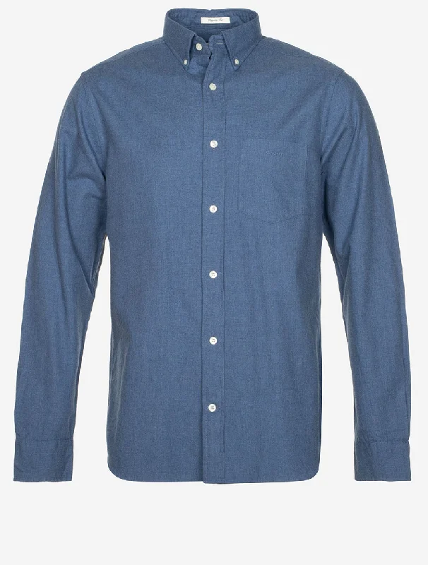 Classic Wear Fashion Suits Regular Flannel Melange Shirt Dusty Navy