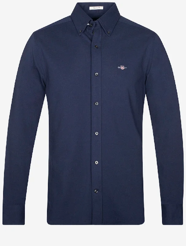 Sporty Essentials Relaxed Jeans Regular Fit Jersey Piqué Shirt Marine
