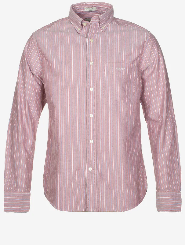 Regular Oxford Stripe Shirt Iron Red