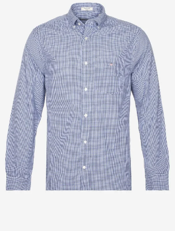 Smart Outfits Practical Jeans Regular Poplin Micro Gingham Shirt College Blue