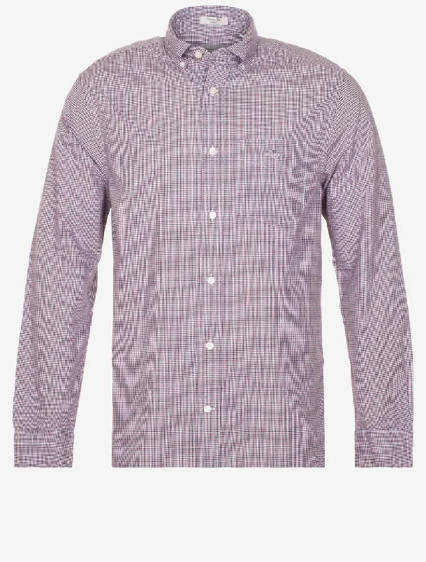 Outdoor Clothing Classic Suits Regular Poplin Micro Gingham Shirt Plumped Red