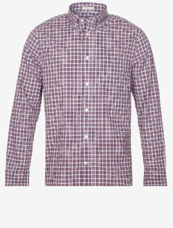Comfy Hoodies Relaxed Sweaters Regular Poplin Small Check Shirt Plumped Red