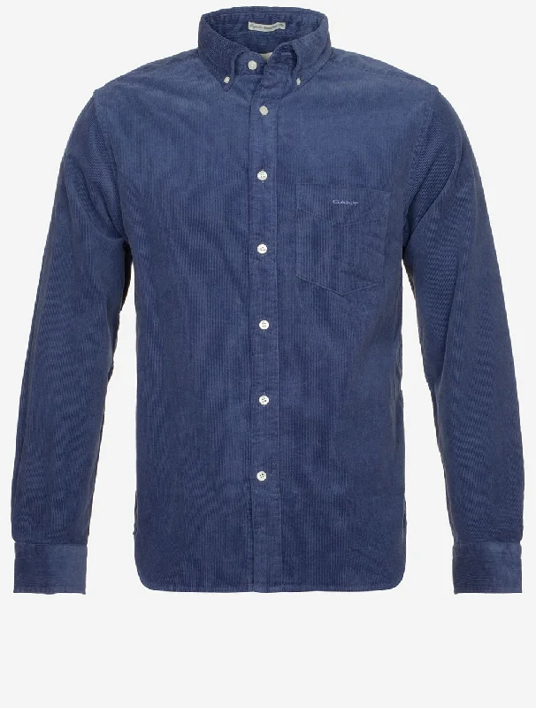 Premium Fit Premium Pants Regular Corduroy Shirt Dusty Navy