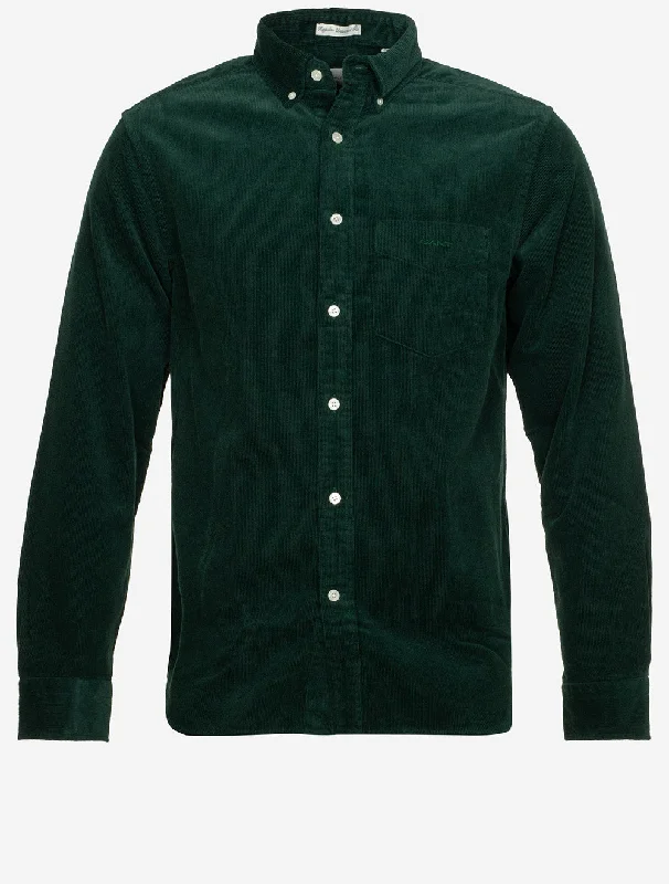 Sporty Essentials Minimalist Jackets Regular Corduroy Shirt Tartan Green