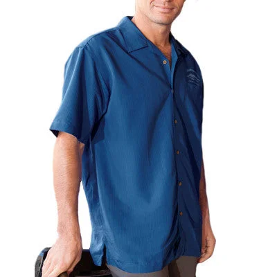 Cool Gear Fashion Sweaters Harriton Mens Barbados Textured Camp Shirt