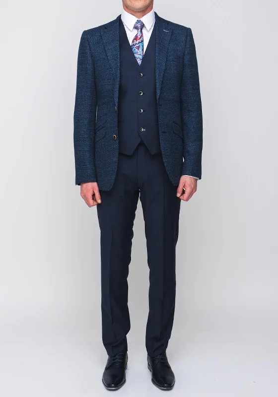 Herbie Frogg Two Toned Tailored Three Piece Suit, Blue & Navy