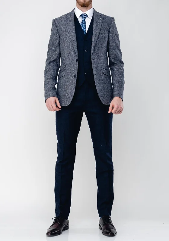 Herbie Frogg Two Toned Tailored Three Piece Suit, Grey & Navy