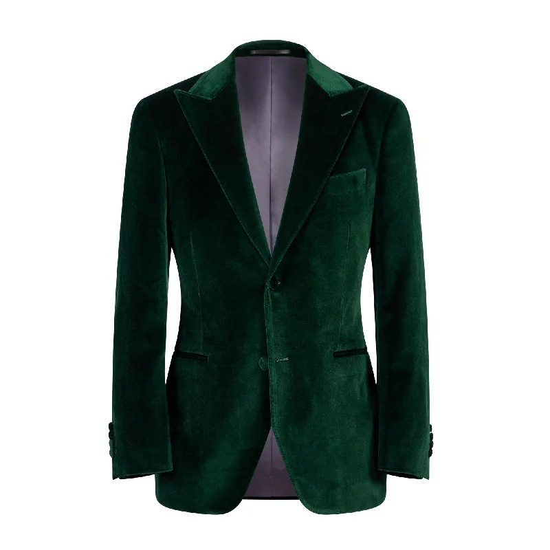 Casual Sneakers Active Tops HENRY SARTORIAL Velvet Jacket EMERALD