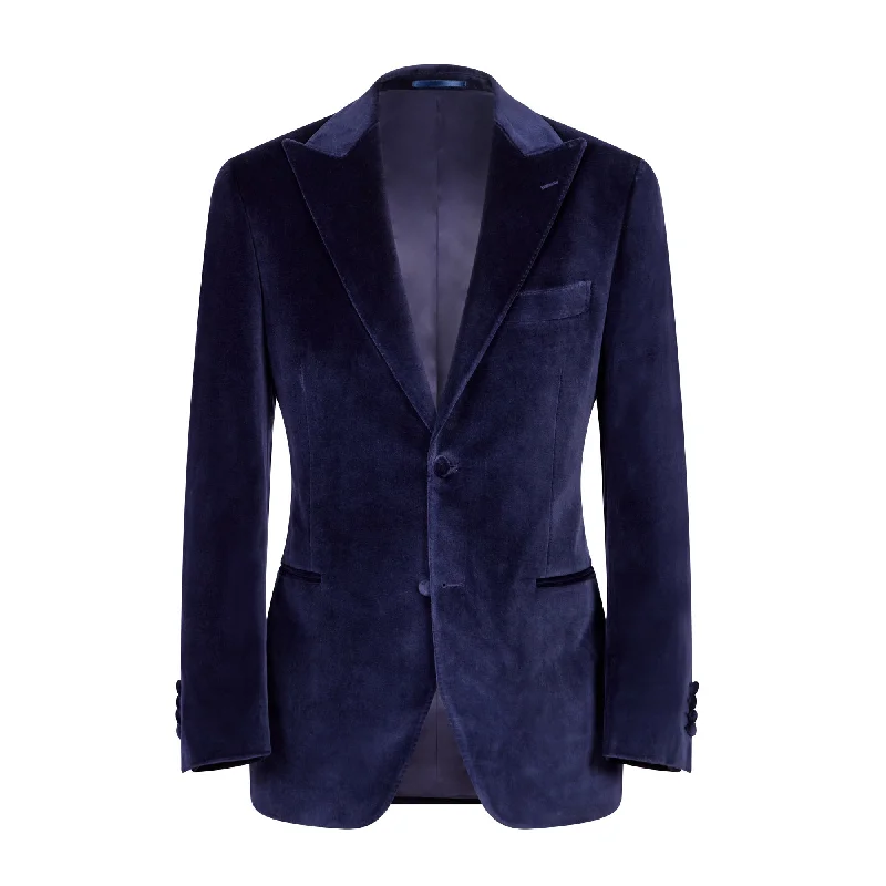 Cozy Basics Casual Suits HENRY SARTORIAL Velvet Jacket NAVY