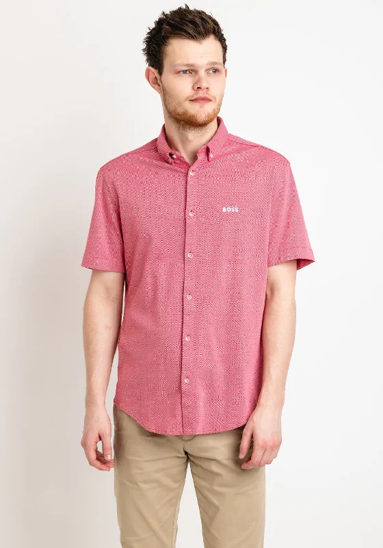 Effortless Gear Casual Sneakers Hugo Boss Biado Logo Short Sleeve Shirt, Raspberry