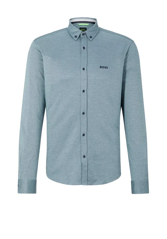 All-Purpose Wear Everyday Footwear Hugo Boss Biado Logo Shirt, Navy & Mint