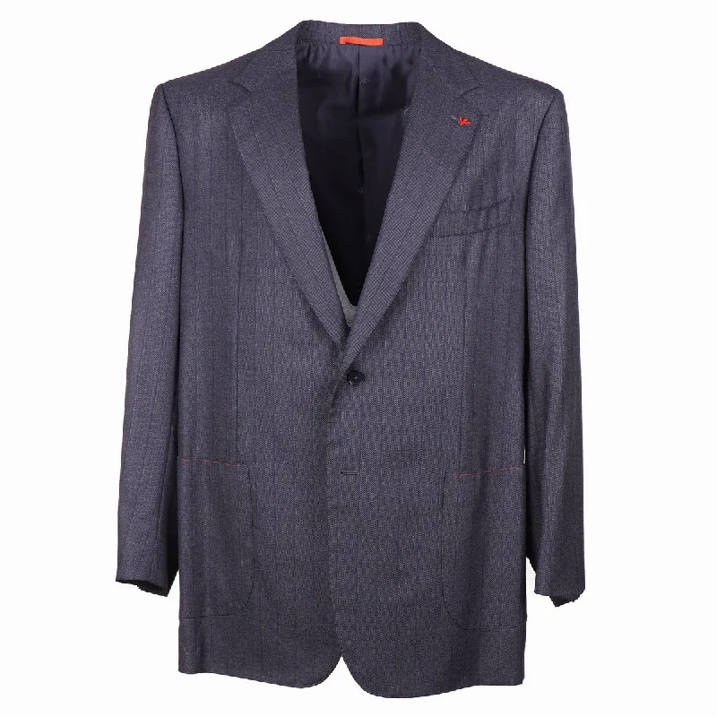 Outdoor Outfits Comfortable Sweaters Isaia Gray Stripe Super 160s Wool Suit