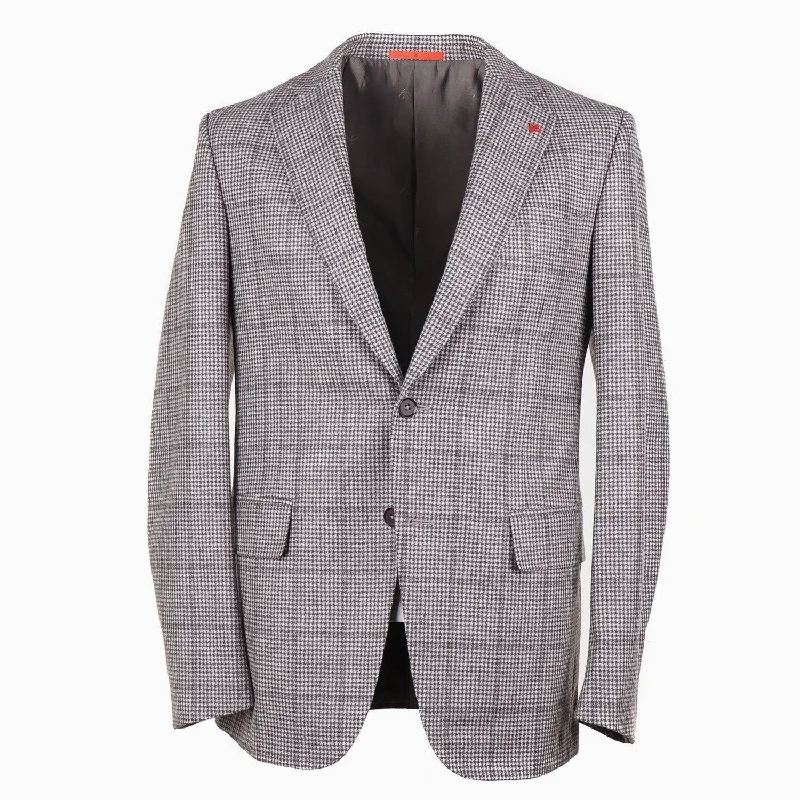 Street Gear Relaxed Tops Isaia Soft-Woven Check Wool Suit