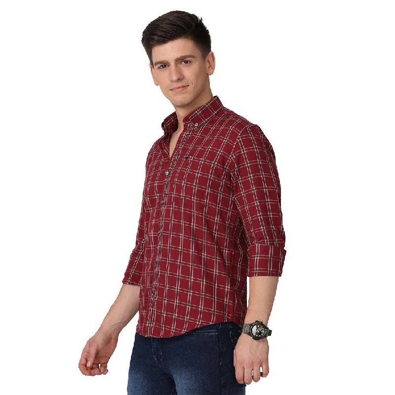 Active Tops Comfortable Hoodies KEF Checkered Marvel Full Sleeve Slim Fit Shirt