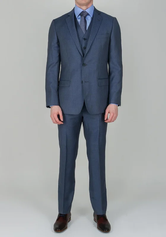 Magee 1866 Pinstripe Print Grey 3-Piece Suit