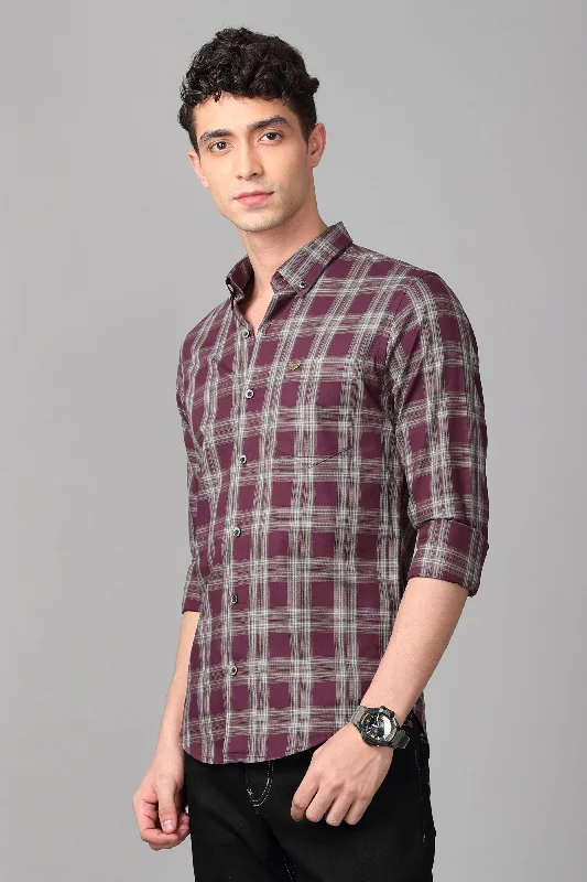 Sporty Trends Casual Styles Maroon Checks Shirt