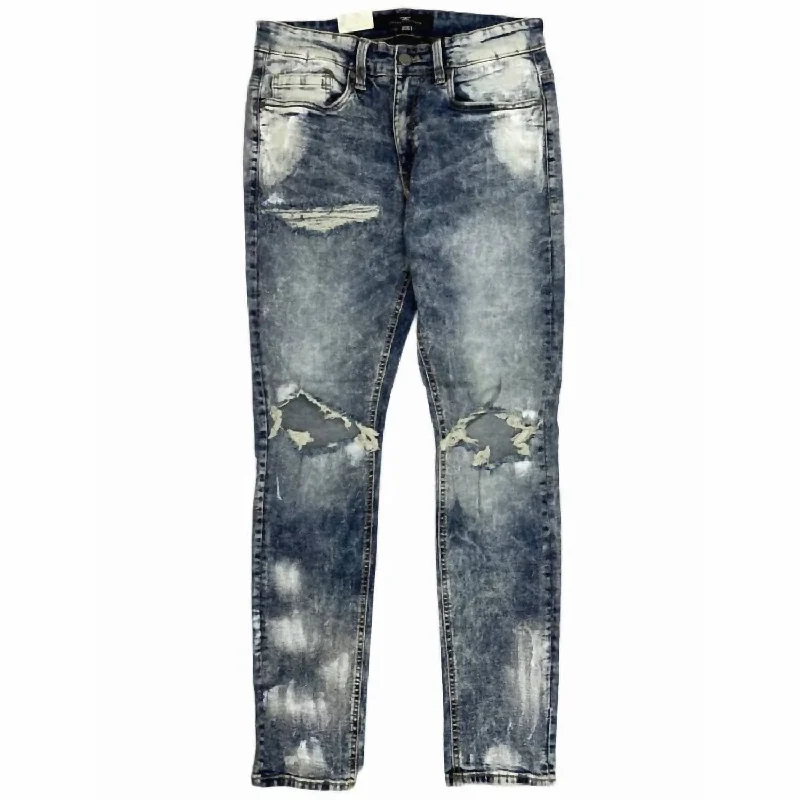 Fashion Comfort Functional Shirts Men's Blow Out Denim Jeans In Vintage