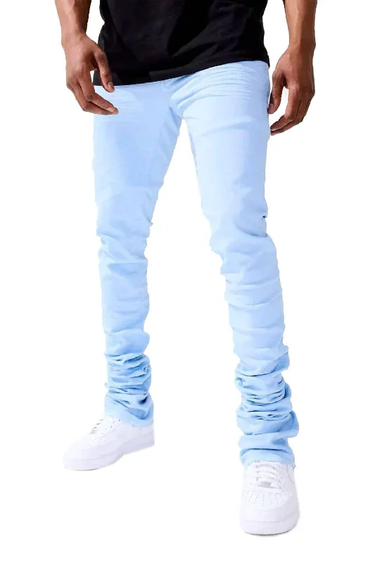 Versatile Wardrobe Sleek Outerwear Men's Martin Stacked Kingsbridge Denim Jean In Sky Blue