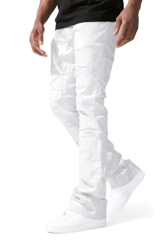 Relaxed Casuals Athletic Pants Men's Martin Stacked Python Denim Jean In White