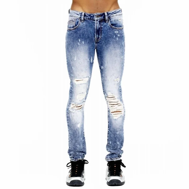 Street-Friendly Wear Everyday Footwear Men's Punk Super Skinny Stretch Jeans In Studd/crystal