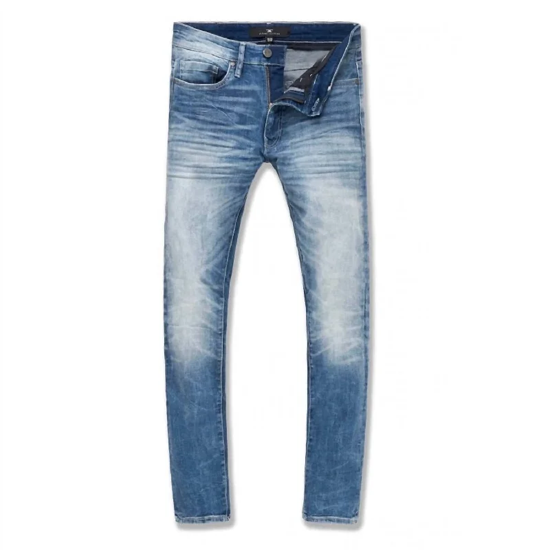 Street Casuals Fashionable T-shirts Men's Ross Hamilton Pure Denim Jean In Aged Wash Street Casuals Fashionable T-shirts Men's Ross Hamilton Pure Denim Jean In Aged Wash