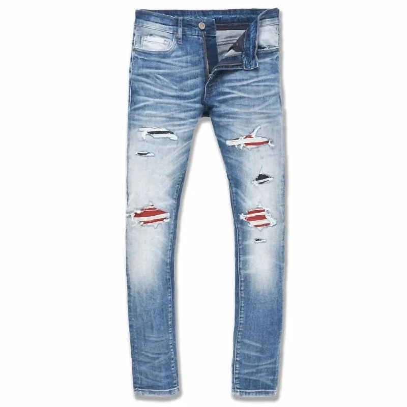 Sporty Essentials Fashion Hoodies Men's Ross Morningside Denim Jean In Aged Wash