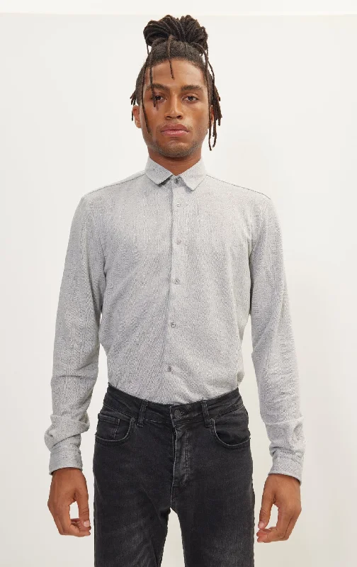 Stylish Tops Everyday Footwear Pure Cotton Knit Travel Shirt - Grey Melange
