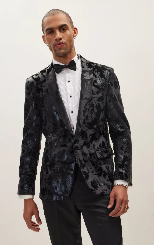 Outdoor Essentials Modern Footwear Artist Brush Strokes Tuxedo Jacket