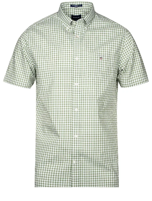 Cool Casuals Practical Outfits Regular Broadcloth Gingham Short Sleeve Buttondown Kalamata Green Cool Casuals Practical Outfits Regular Broadcloth Gingham Short Sleeve Buttondown Kalamata Green