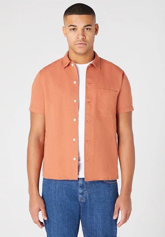 Urban Wear Urban Sweaters Remus Uomo Paolo Short Sleeve Shirt, Terracotta