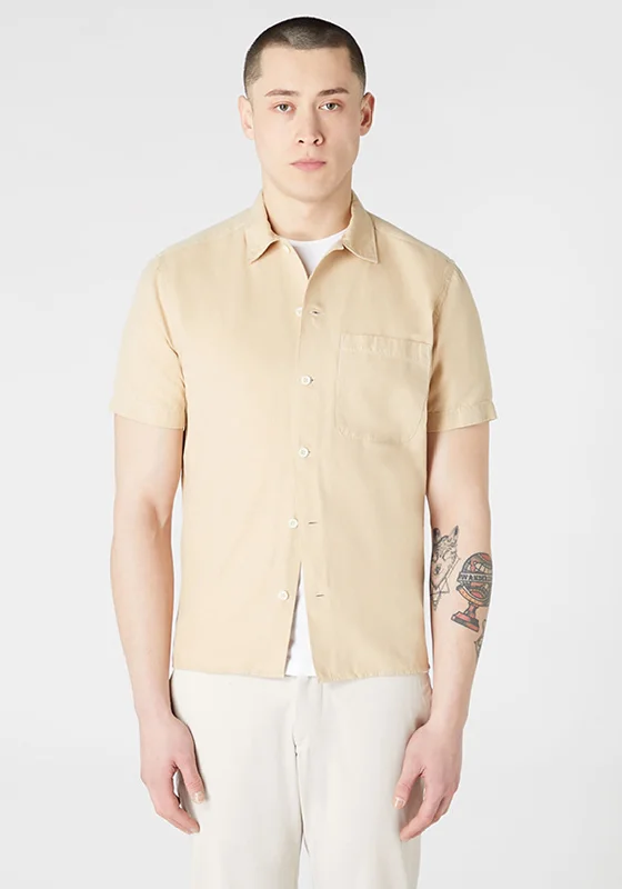 Urban Look Stylish Accessories Remus Uomo Paolo Short Sleeve Shirt, Beige