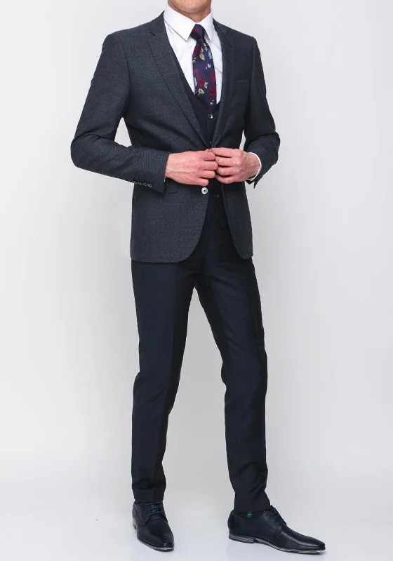 Remus Uomo Lazio X-Slim Wool Blend Three Piece Suit, Navy