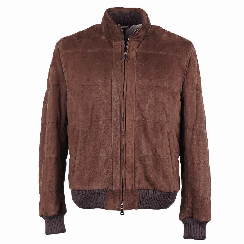 Cool Casuals Casual Suits Rifugio Wool-Lined Quilted Suede Jacket
