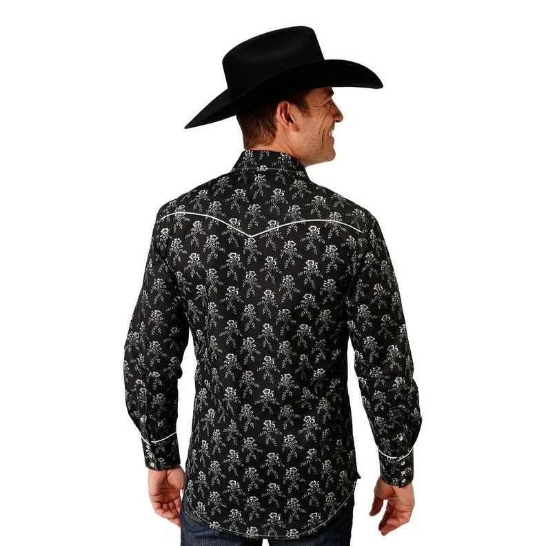 Stylish Tops Comfort Jeans Roper Western Shirt Mens Floral L/S Snap Black 01-001-0086-0705 BL Stylish Tops Comfort Jeans Roper Western Shirt Mens Floral L/S Snap Black 01-001-0086-0705 BL