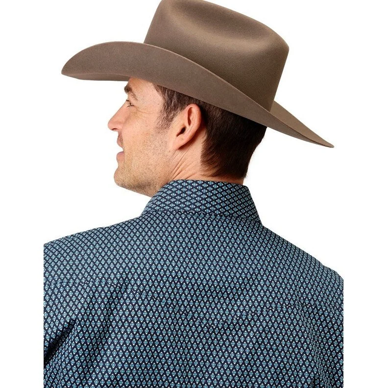 Lightwear Options Street Pants Roper Western Shirt Mens L/S Diamond Print Blue 03-001-0225-6008 BU Lightwear Options Street Pants Roper Western Shirt Mens L/S Diamond Print Blue 03-001-0225-6008 BU