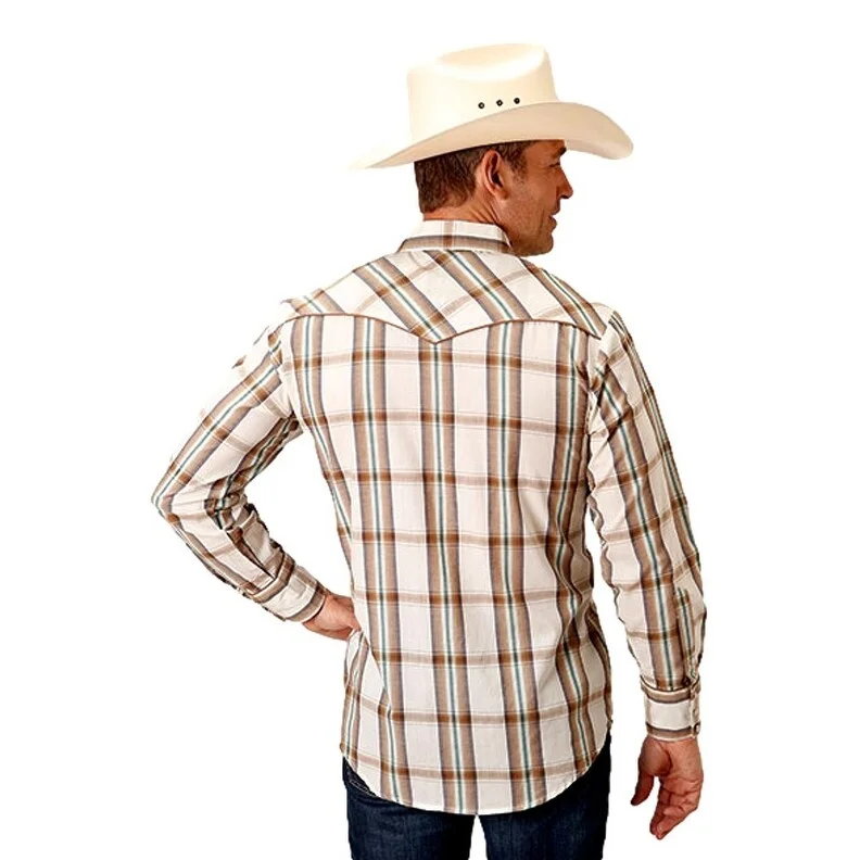 Cozy Basics Casual Jackets Roper Western Shirt Mens L/S Plaid Snap Brown 01-001-0086-0585 BR Cozy Basics Casual Jackets Roper Western Shirt Mens L/S Plaid Snap Brown 01-001-0086-0585 BR