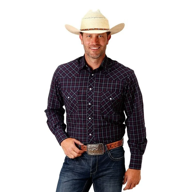 Active Tops Relaxed Footwear Roper Western Shirt Mens L/S Polyester Navy 01-001-0101-2008 BU Active Tops Relaxed Footwear Roper Western Shirt Mens L/S Polyester Navy 01-001-0101-2008 BU
