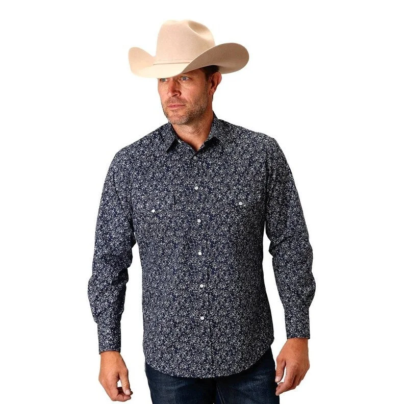 Soft Jackets Trendy Outerwear Roper Western Shirt Mens L/S Snap Floral Print 01-001-0019-3055 BU Soft Jackets Trendy Outerwear Roper Western Shirt Mens L/S Snap Floral Print 01-001-0019-3055 BU