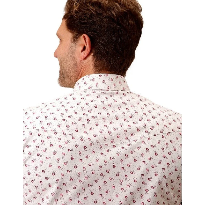 Fashion Comfort Fashion Sweaters Roper Western Shirt Mens L/S Snap Floral Print 01-001-0019-3057 WH Fashion Comfort Fashion Sweaters Roper Western Shirt Mens L/S Snap Floral Print 01-001-0019-3057 WH