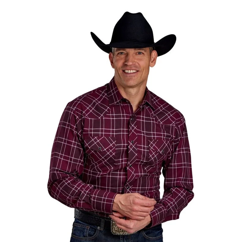 Street-Friendly Wear Smart Layers Roper Western Shirt Mens L/S Snap Front Plaid Wine 01-001-0101-6084 WI Street-Friendly Wear Smart Layers Roper Western Shirt Mens L/S Snap Front Plaid Wine 01-001-0101-6084 WI