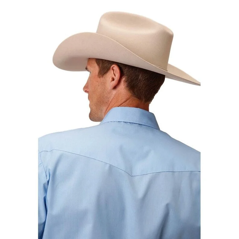 Cozy Pants Everyday Footwear Roper Western Shirt Mens L/S Solid Snap Blue 01-001-0025-0444 BU Cozy Pants Everyday Footwear Roper Western Shirt Mens L/S Solid Snap Blue 01-001-0025-0444 BU