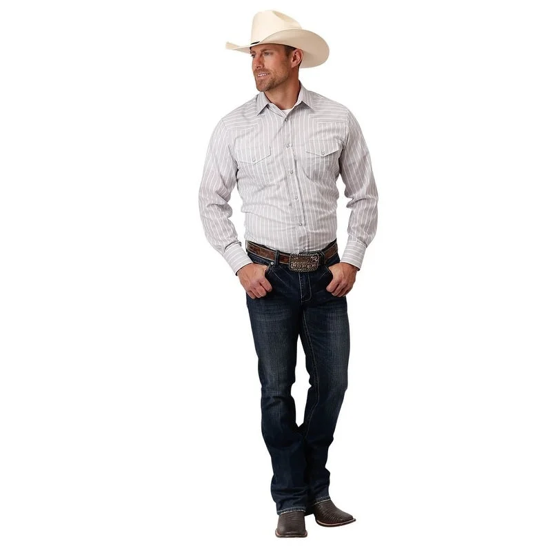 Urban Outfits Classic Pieces Roper Western Shirt Mens L/S Stripe Snap Gray 01-001-0044-0315 GY Urban Outfits Classic Pieces Roper Western Shirt Mens L/S Stripe Snap Gray 01-001-0044-0315 GY