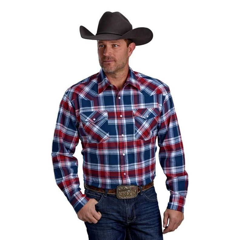 Cozy Looks Comfortable Sweaters Roper Western Shirt Mens L/S Tall Flannel Red 03-001-0722-1702 RE Cozy Looks Comfortable Sweaters Roper Western Shirt Mens L/S Tall Flannel Red 03-001-0722-1702 RE