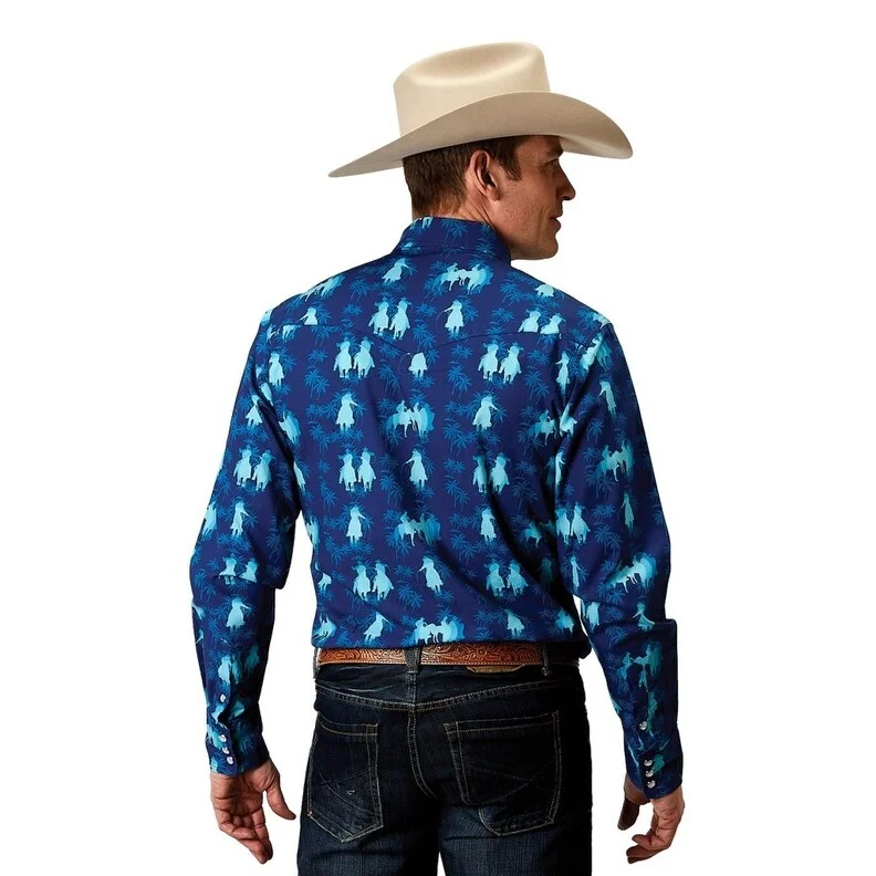 Roper Western Shirt Mens L/S Vintage Ombre Blue 03-001-0486-0309 BU