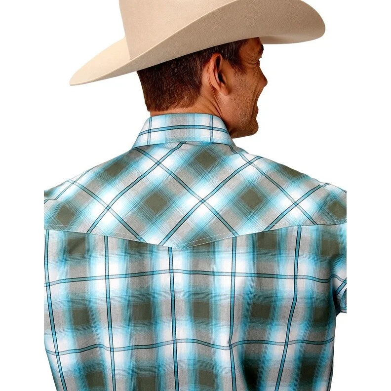 Comfortable Wearables Practical Hoodies Roper Western Shirt Mens Long Sleeve Plaid Green 03-001-0278-5014 GR Comfortable Wearables Practical Hoodies Roper Western Shirt Mens Long Sleeve Plaid Green 03-001-0278-5014 GR