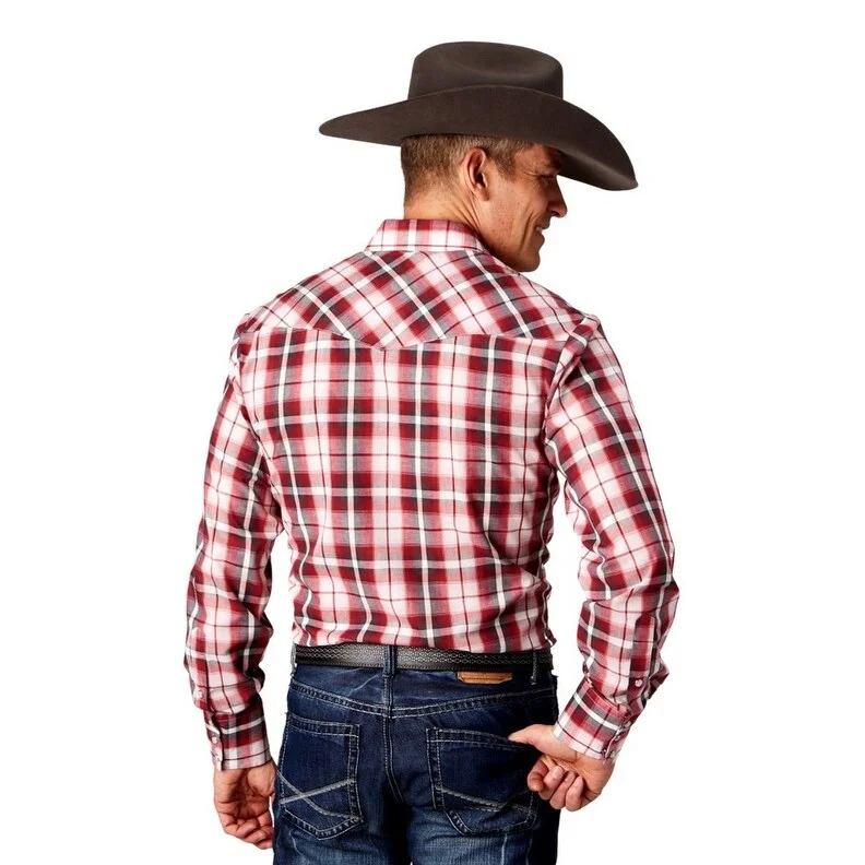 Lightwear Options Winter Fashion Roper Western Shirt Mens Long Sleeve Plaid Snap 01-001-0101-4061 RE Lightwear Options Winter Fashion Roper Western Shirt Mens Long Sleeve Plaid Snap 01-001-0101-4061 RE