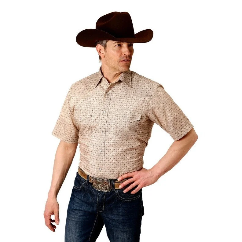 Trendy Styles Classic Shorts Roper Western Shirt Mens S/S Patch Allover Brown 01-002-0019-3061 BR Trendy Styles Classic Shorts Roper Western Shirt Mens S/S Patch Allover Brown 01-002-0019-3061 BR